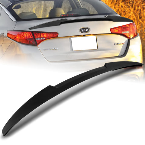 For 2011-2013 Kia Optima W-Power Primer Black V-Style Rear Trunk Spoiler Wing + For 2011-2015 Kia Optima W-Power Matt Black Rear Roof Window Visor Spoiler Wing