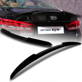 For 2016-2020 Kia Optima W-Power Pearl Black V-Style Trunk Duckbill Spoiler Wing + For 2016-2020 Kia Optima W-Power Pearl Black Rear Roof Window Visor Spoiler Wing