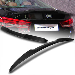 For 2016-2020 Kia Optima W-Power Carbon Painted V-Style Trunk Duckbill Spoiler + For 2016-2020 Kia Optima W-Power Carbon Look Rear Roof Window Visor Spoiler Wing