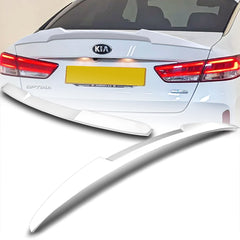 For 2016-2020 Kia Optima W-Power Pearl White V-Style Trunk Duckbill Spoiler Wing + For 2016-2020 Kia Optima W-Power Pearl White Rear Roof Window Visor Spoiler Wing