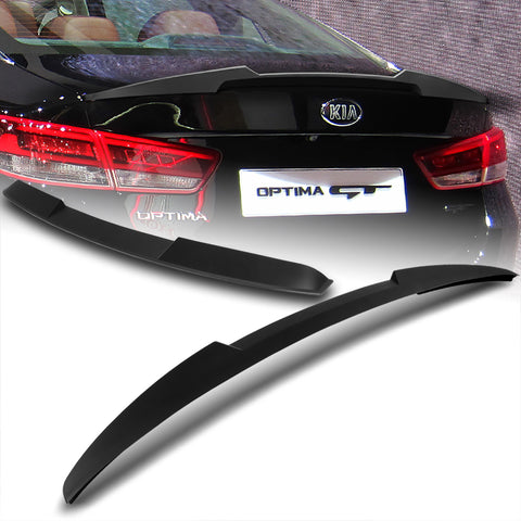 For 2016-2020 Kia Optima W-Power Unpainted Black V-Style Trunk Duckbill Spoiler + For 2016-2020 Kia Optima W-Power Primer BLK Rear Roof Window Visor Spoiler Wing