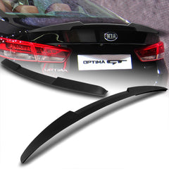 For 2016-2020 Kia Optima W-Power Unpainted Black V-Style Trunk Duckbill Spoiler + For 2016-2020 Kia Optima W-Power Primer BLK Rear Roof Window Visor Spoiler Wing