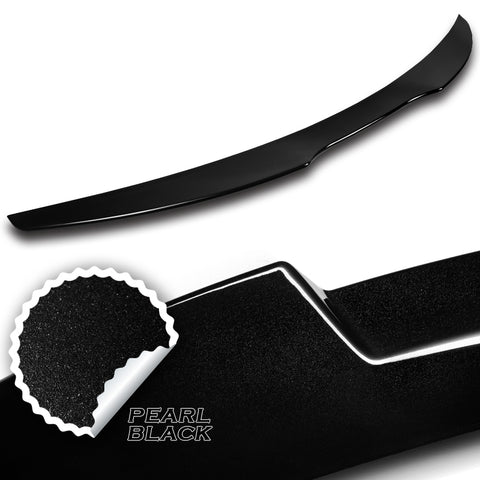 For 2019-2021 Chevrolet Malibu Painted Black Front Bumper Lip Spoiler Splitter 3pcs + For 2016-2024 Chevy Malibu W-Power Pearl Black V-Style Trunk Lid Spoiler Wing
