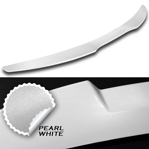 For 2019-2021 Chevrolet Malibu Painted White Front Bumper Body Kit Spoiler Lip  3pcs + For 2016-2024 Chevy Malibu W-Power Pearl White V-Style Trunk Lid Spoiler Wing