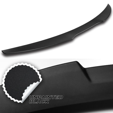 For 2019-2021 Chevrolet Malibu Unpainted Black Front Bumper Body Kit Lip 3pcs + For 2016-2024 Chevy Malibu W-Power Unpainted Black V-Style Trunk Spoiler Wing