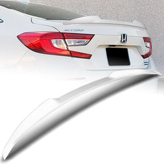 For 2018-2022 Honda Accord Sedan W-Power Pearl White V-Style Trunk Spoiler Wing