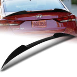 For 2017-2018 Hyundai Elantra Painted Black Front Bumper Body Spoiler Lip + For 2017-2018 Hyundai Elantra W-Power Pearl Black V-Style Trunk Lid Spoiler Wing