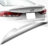 For 2017-2018 Hyundai Elantra Painted White Front Bumper Body Spoiler Lip  + For 2017-2018 Hyundai Elantra W-Power Pearl White V-Style Trunk Lid Spoiler Wing