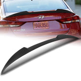 For 2017-2018 Hyundai Elantra Unpainted Black Front Bumper Body Spoiler Lip + For 2017-2018 Hyundai Elantra W-Power Unpainted Black V-Style Trunk Spoiler Wing