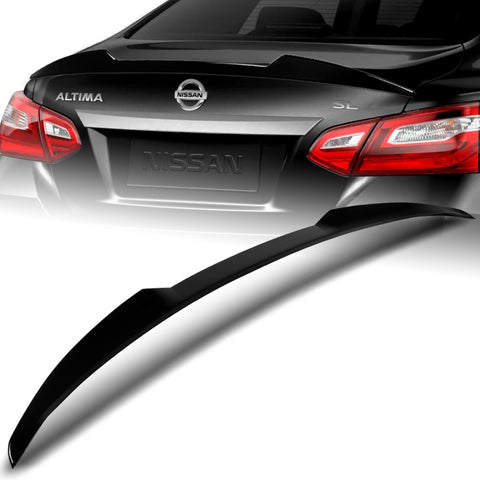 For 2016-2018 Nissan Altima Sedan W-Power Pearl Black V-Style Trunk Spoiler Wing