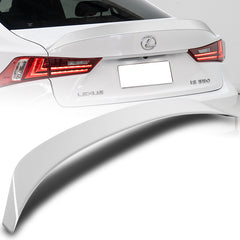 For 2014-2020 Lexus IS-Series Sedan W-Power Pearl White Rear Trunk Spoiler Wing