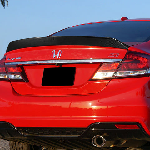 For 2012-2015 Honda Civic Sedan W-Power Carbon Painted Rear Trunk Spoiler Wing