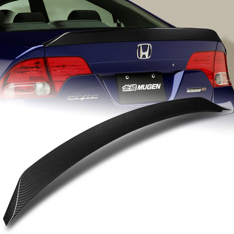For 2006-2011 Honda Civic Sedan W-Power Carbon Painted Rear Trunk Spoiler Wing