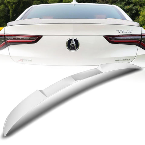 For 2021-2024 Acura TLX W-Power Pearl White V-Style Trunk Duckbill Spoiler Wing