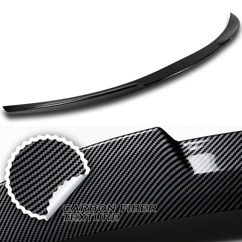For 2017-2021 Alfa Romeo Giulia Carbon Look Front Bumper Body Kit Spoiler Lip 3pcs + For 2017-2023 Alfa Romeo Giulia W-Power Carbon Look V-Style Trunk Spoiler Wing + For 2017-2023 Alfa Romeo Giulia W-Power Carbon Look Rear Roof Visor Spoiler Wing
