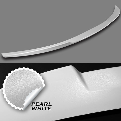 For 2017-2021 Alfa Romeo Giulia Painted White Front Bumper Body Kit Spoiler Lip 3pcs + For 2017-2023 Alfa Romeo Giulia W-Power Pearl White V-Style Trunk Spoiler Wing +