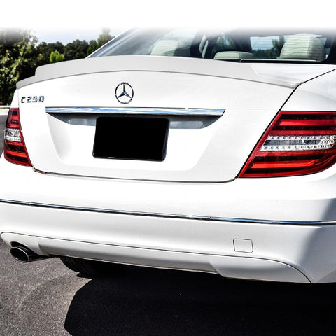 For 2008-2014 Mercedes C-Class W204 W-Power Pearl White Trunk Lid Spoiler Wing