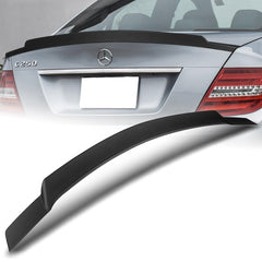 For 2008-2014 Mercedes C-Class W204 W-Power Primer Black Trunk Lid Spoiler Wing