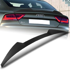 For 2012-2018 Audi A7 S7 RS7 W-Power Unpainted Black V-Style Trunk Spoiler Wing