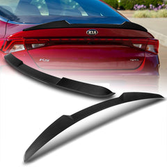 For 2021-2024 Kia K5 W-Power ABS Carbon Look V-Style Rear Trunk Lid Spoiler Wing  + For 2021-2024 Kia K5 W-Power Carbon Painted Rear Roof Window Visor Spoiler Wing