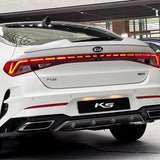 For 2021-2024 Kia K5 W-Power ABS Pearl White V-Style Rear Trunk Lid Spoiler Wing  + For 2021-2024 Kia K5 W-Power Pearl White Rear Roof Window Visor Spoiler Wing