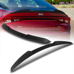 For 2021-2024 Kia K5 W-Power ABS Primer Black V-Style Rear Trunk Spoiler Wing + For 2021-2024 Kia K5 W-Power Primer Black Rear Roof Window Visor Spoiler Wing