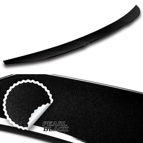 For 2011-2014 Hyundai Sonata STP-Style Painted Black Front Bumper Spoiler Lip  3pcs + For 2011-2014 Hyundai Sonata W-Power Pearl Black V-Style Trunk Lid Spoiler Wing