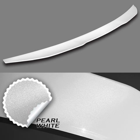 For 2011-2014 Hyundai Sonata STP-Style Painted White Front Bumper Spoiler Lip 3pcs + For 2011-2014 Hyundai Sonata W-Power Pearl White V-Style Trunk Lid Spoiler Wing