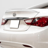 For 2011-2014 Hyundai Sonata STP-Style Painted White Front Bumper Spoiler Lip 3pcs + For 2011-2014 Hyundai Sonata W-Power Pearl White V-Style Trunk Lid Spoiler Wing