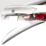 For 2011-2014 Hyundai Sonata STP-Style Painted White Front Bumper Spoiler Lip 3pcs + For 2011-2014 Hyundai Sonata W-Power Pearl White V-Style Trunk Lid Spoiler Wing