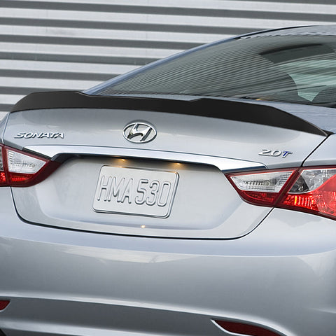For 2011-2014 Hyundai Sonata STP-Style Matt Black Front Bumper Body Spoiler Lip 3pcs + For 2011-2014 Hyundai Sonata W-Power Unpainted Black V-Style Trunk Spoiler Wing