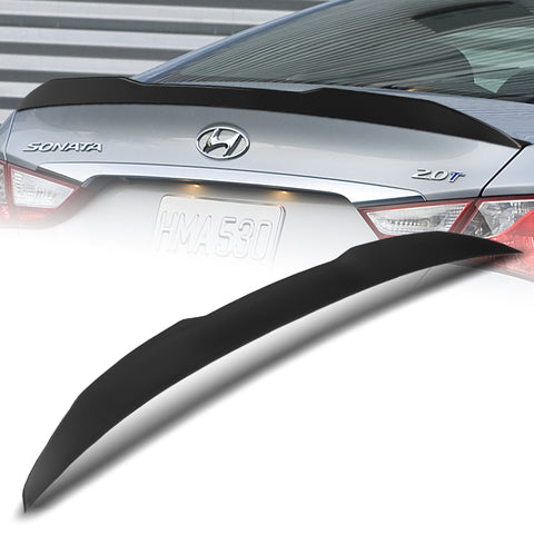 For 2011-2014 Hyundai Sonata W-Power Unpainted Black V-Style Trunk Spoiler Wing