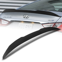 For 2011-2014 Hyundai Sonata W-Power Unpainted Black V-Style Trunk Spoiler Wing