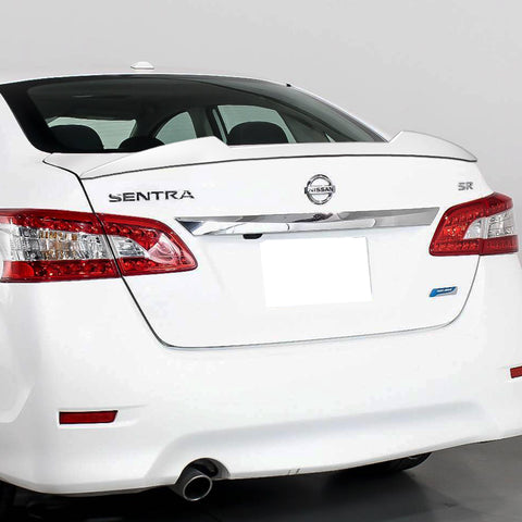 For 2013-2019 Nissan Sentra W-Power V-Style Pearl White Rear Trunk Spoiler Wing