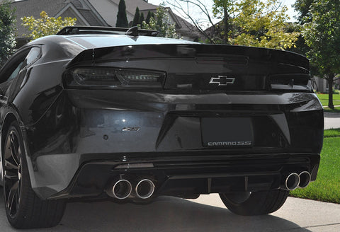 For 2016-2018 Chevy Camaro Painted Black ZL1 Style Front Bumper Body Kit Lip 3pcs + For 16-20 Chevy Camaro Factory Style 3-Piece Painted BLK ABS Rear Trunk Spoiler