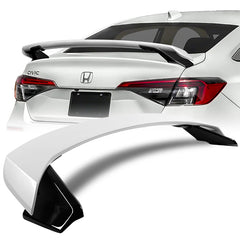 For 2022-2024 Honda Civic Sedan HP-Style 2-Tone White & Black Trunk Spoiler Wing