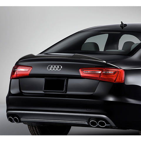 For 2012-2018 Audi A6 / S6 V-Style Carbon Fiber Rear Trunk Duckbill Spoiler Wing