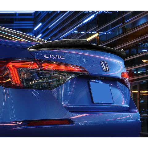 For 2022-2025 Honda Civic 11th Gen Sedan V-Style Carbon Fiber Trunk Lid Spoiler