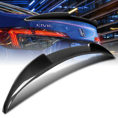 For 2022-2025 Honda Civic 11th Gen Sedan V-Style Carbon Fiber Trunk Lid Spoiler