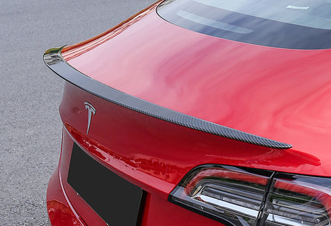 For 2017-2023 Tesla Model-3 OE-Style Real Carbon Fiber Rear Trunk Spoiler Wing