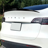 For 2020-2024 Tesla Model Y OE-Style Real Carbon Fiber Rear Trunk Spoiler Wing + For 2020-2024 Tesla Model Y Carbon Fiber Rear Roof Window Visor Spoiler Wing