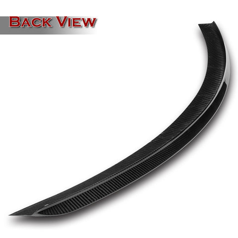 For 2016-2020 Tesla Model S Real Carbon Fiber Front Bumper Splitter Spoiler Lip  3pcs + For 2012-2024 Tesla Model S OE-Style Real Carbon Fiber Trunk Lid Spoiler Wing