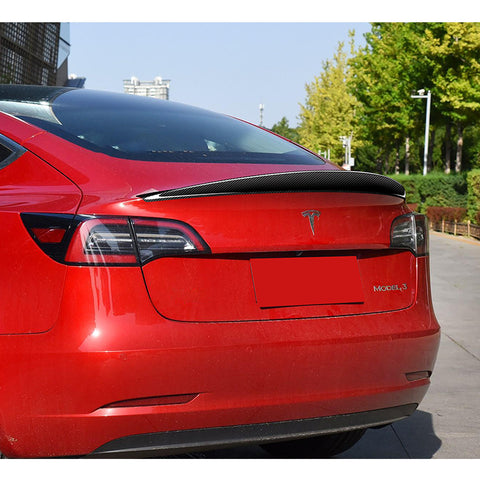 For 2017-2023 Tesla Model 3 Real Carbon Fiber Rear Trunk Duckbill Spoiler Wing