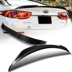 For 2014-2015 Kia Optima K5 V-Style Real Carbon Fiber Rear Trunk Spoiler Wing + For 2011-2015 Kia Optima K5 V-Style Carbon Fiber Rear Roof Window Spoiler Wing