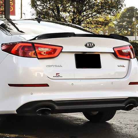 For 2014-2015 Kia Optima K5 V-Style Real Carbon Fiber Rear Trunk Spoiler Wing + For 2011-2015 Kia Optima K5 V-Style Carbon Fiber Rear Roof Window Spoiler Wing
