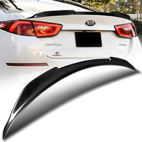 For 2014-2015 Kia Optima K5 V-Style Real Carbon Fiber Rear Trunk Spoiler Wing + For 2011-2015 Kia Optima K5 V-Style Carbon Fiber Rear Roof Window Spoiler Wing