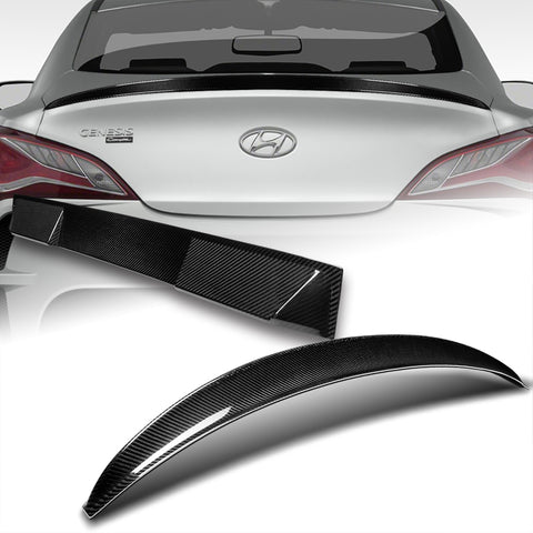 For 2010-2016 Hyundai Genesis Coupe 2DR OE-Style Carbon Fiber Trunk Spoiler Wing + For 2010-2016 Hyundai Genesis Coupe Carbon Fiber Rear Roof Visor Window Spoiler