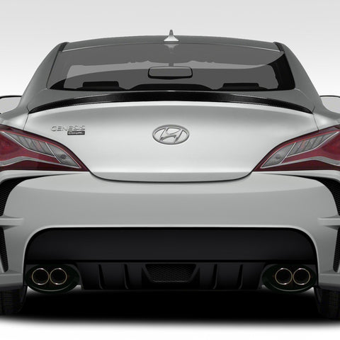For 2010-2012 Hyundai Genesis Coupe Real Carbon Fiber Front Bumper Spoiler Lip 3pcs + For 2010-2016 Hyundai Genesis Coupe 2DR OE-Style Carbon Fiber Trunk Spoiler Wing + For 2010-2016 Hyundai Genesis Coupe Carbon Fiber Rear Roof Visor Window Spoiler