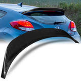 For 2013-2017 Hyundai Veloster Turbo Carbon Fiber Front Bumper Body Spoiler Lip 3pcs + For 2013-2017 Hyundai Veloster Turbo Carbon Fiber Rear Roof Lid Spoiler Wing