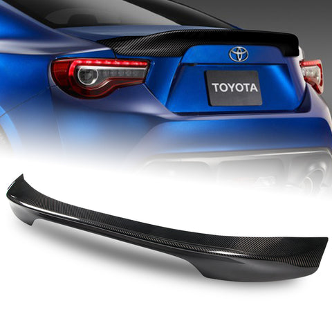For 2013-2016 Scion FR-S/Toyota 86 Real Carbon Fiber Front Bumper Body Kit Lip 3pcs + For 2013-2020 Subaru BRZ Scion FRS FR-S Carbon Fiber Rear Trunk Spoiler Lid Wing